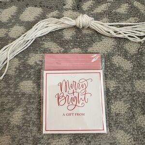 Merry & Bright Gift Tags with Red Stripes